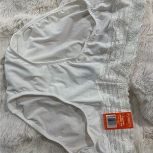 Warner's Women's White Lace Trim Panties